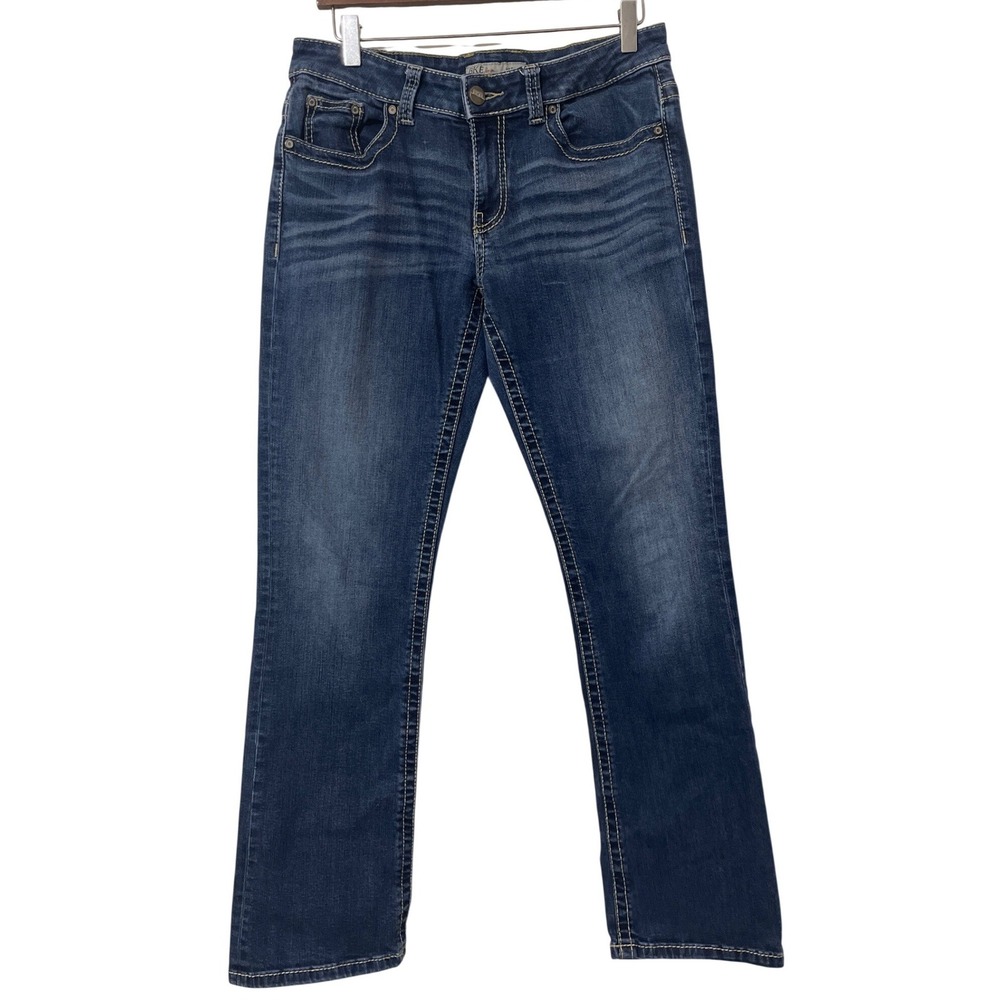 BKE Harper Bootcut Jeans 28R Dark Wash Distressed Denim Western Boho Y2K Casual